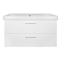 Azario Тумба Ника 90Н белая напольная  2 ящика + раковина Monte 90