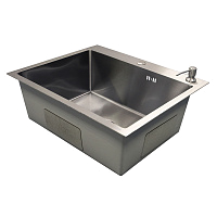 Мойка Azario NICOLE AZS6050H 500*500*220 нержавеющая сталь,серебро соты/сифон,диспенсер