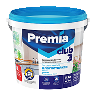 Краска PREMIA CLUB 3 для стен и потолков Влагостойкая А 0,9л