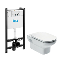 СЕТ ROCA DAMA SENSO NEW унитаз+тонк.сид.микр.+ кнопка МАТ. ХРОМ