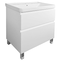 Azario Тумба Мила напольная 70Н 2ящ. белая + раковина Monte 70