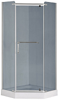 Loranto Душевой уголок CS-816S GRAY 100*100*200,трапеция,тон.ст.6мм, н/п 13см