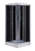 Loranto Душевая кабина CS-6491G (CS-8072), 90*90*215 низкая, серая, квадратная, стекло 4мм