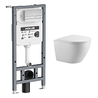 СЕТ Holler K133-A04 Инсталляция + кнопка хром(K5235) + унитаз Holler Point белый м/л