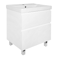 Azario Тумба Мила напольная 60Н 2ящ. белая + раковина Tempo 60