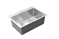 Мойка SA D6045H-S satin 600x450х220(3,0mm/0.8mm)+сифон