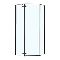 Loranto Душевое огр. CS-22107В 100*100*190, черн.,трапеция,прозр.ст. 8мм