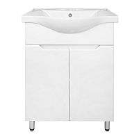 Loranto Тумба Палермо 50Н 2дв. белая напольная + Раковина Basic 50