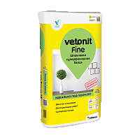 Шпаклевка суперфинишная белая vetonit fine 25 кг 