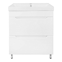 Loranto Тумба Палермо 70/2Н 2ящ. белая напольная + Раковина Tempo 70