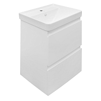 Azario Тумба Мила 50 подвесная 2ящ. белая + раковина Monte 50