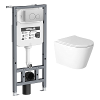 СЕТ Holler K133-A04 Инсталляция + кнопка хром(K5230) + унитаз Holler Shell T белый м/л