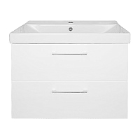 Azario Тумба Ника 70 белая подвесная  2 ящика + раковина Tempo 70