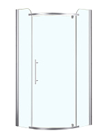 Loranto Душевое огр. AZ-NNC2231 90*90*200 серебро,полукруг,прозр.ст. 8мм.