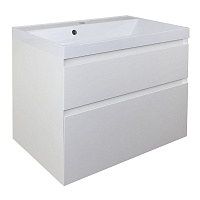 Azario Тумба Velutto 80 подвесная 2ящ. белая матовая + раковина Слим 80