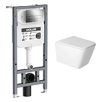 СЕТ Holler K133-A04 Инсталляция + кнопка хром(K5232) + унитаз Holler Block T белый м/л